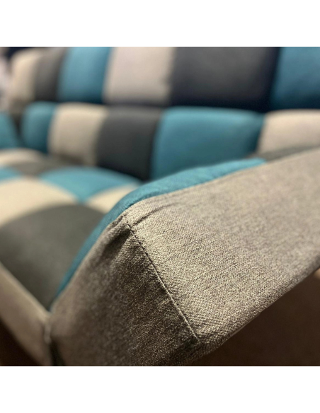 Milburn Sofa Bed Teal/Grey Patchwork