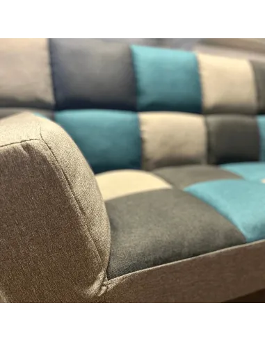 Milburn Sofa Bed Teal/Grey Patchwork