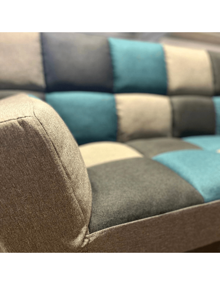 Milburn Sofa Bed Teal/Grey Patchwork