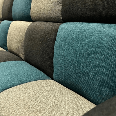 Milburn Sofa Bed - Teal/Grey Patchwork