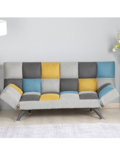 Milburn Sofa Bed - Yellow/Blue Patchwork 2