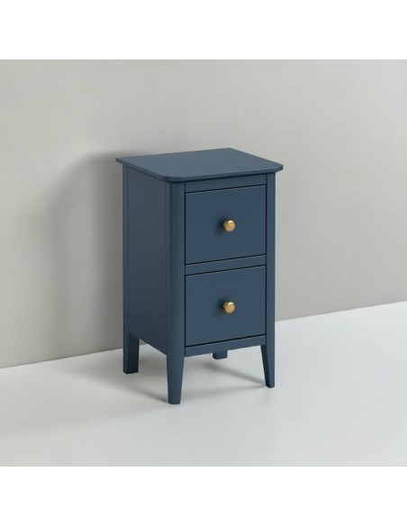 Olive Narrow Bedside Locker - Blue