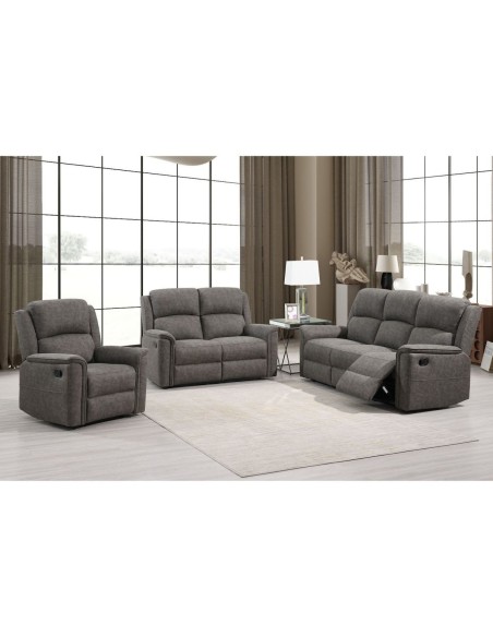 Campbell 3 Seater Recliner Sofa - Grey