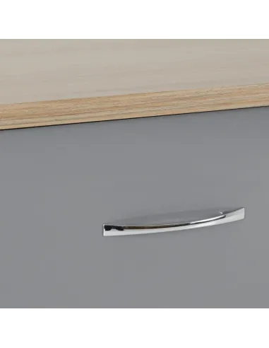 Nevada 6 Drawer Chest - Grey Gloss/Light Oak Effect Veneer