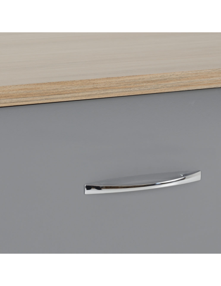 Nevada 6 Drawer Chest - Grey Gloss/Light Oak Effect Veneer