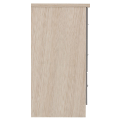 Nevada 6 Drawer Chest - Grey Gloss/Light Oak Effect Veneer