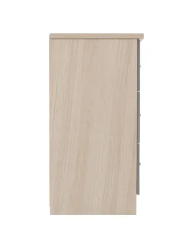 Nevada 6 Drawer Chest - Grey Gloss/Light Oak Effect Veneer