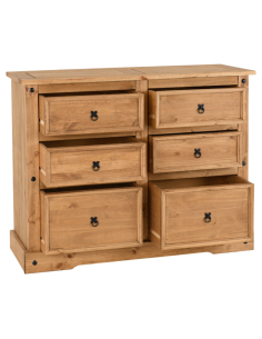 Corona 6 Drawer Chest - Distressed Waxed Pine 2