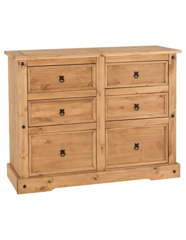 Corona 6 Drawer Chest - Distressed Waxed Pine