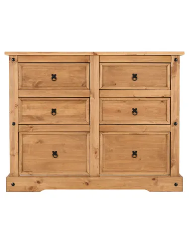 Corona 6 Drawer Chest - Distressed Waxed Pine