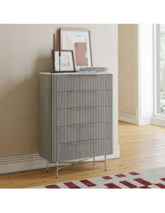 Lexington 5 Drawer Chest - Mango Charcoal/Marble