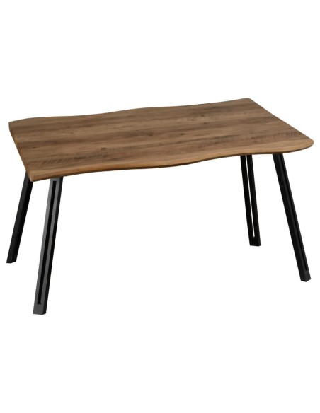 Quebec Wave Edge Dining Table - Medium Oak Effect