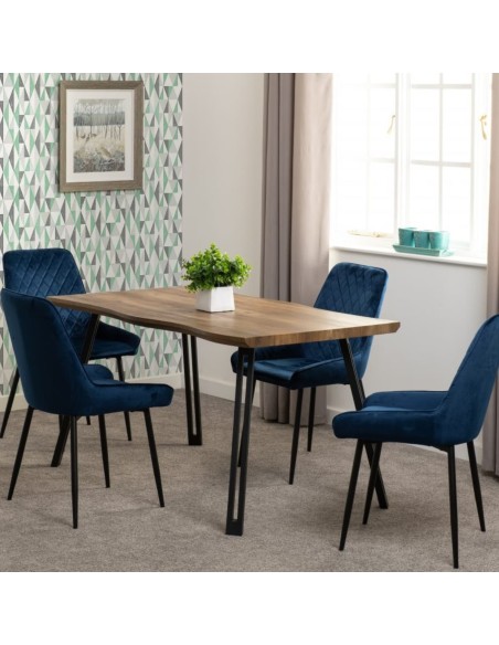 Quebec Wave Edge Dining Table - Medium Oak Effect