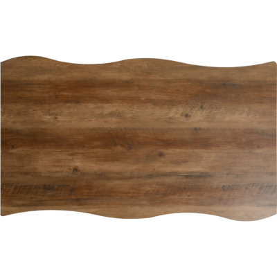 Quebec Wave Edge Dining Table - Medium Oak Effect