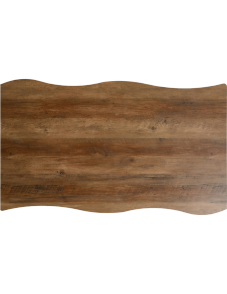 Quebec Wave Edge Dining Table - Medium Oak Effect