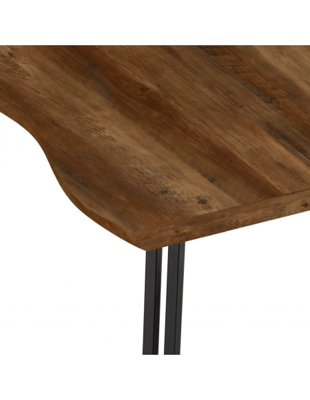 Quebec Wave Edge Dining Table - Medium Oak Effect