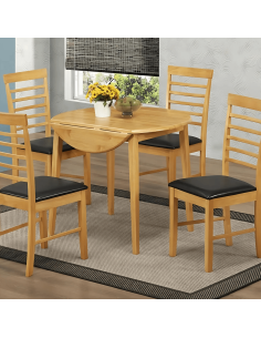 Hanover Round Drop Leaf Dining Table - Light Oak