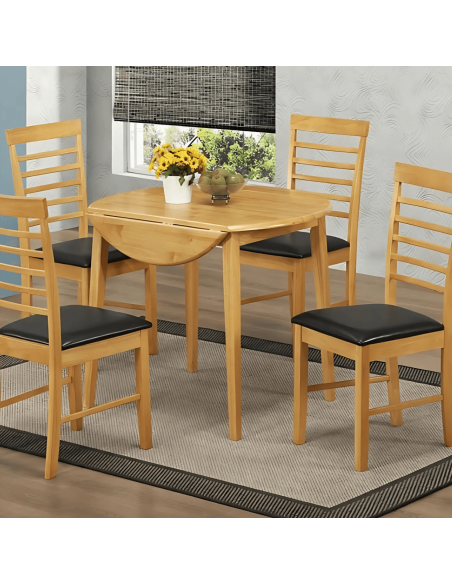 Hanover Round Drop Leaf Dining Table - Light Oak