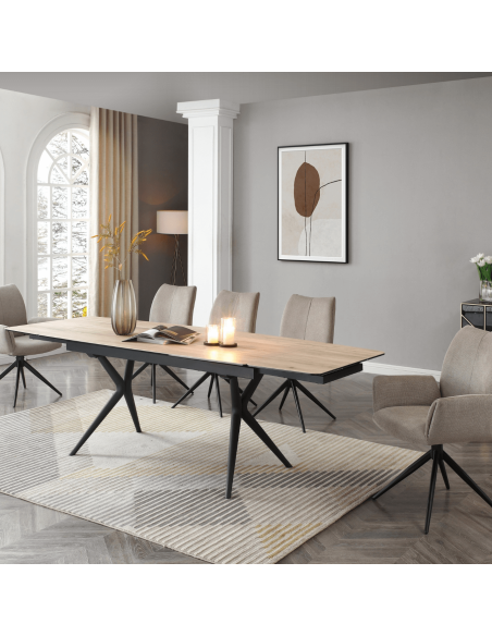 Kingston Extending Dining Table - Ceramic/Black