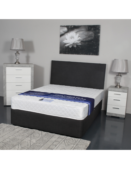 Designer 6FT Dream World Divan Base - Linen Charcoal