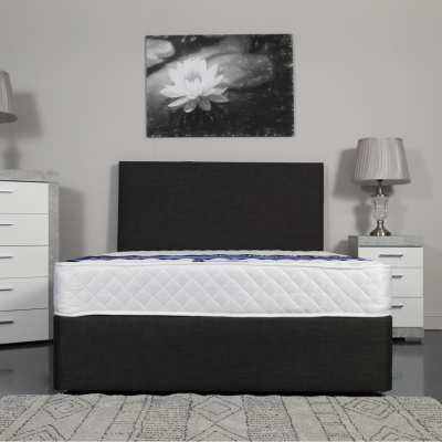 Designer 6FT Dream World Divan Base - Linen Charcoal
