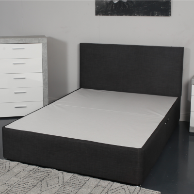 Designer 5FT Dream World Divan Base - Linen Charcoal