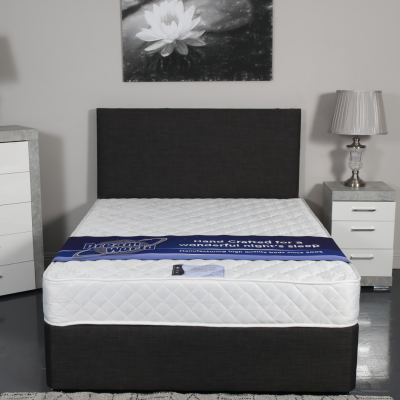 Designer 5FT Dream World Divan Base - Linen Charcoal
