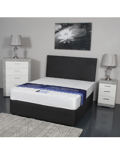 Designer 4FT6 Dream World Divan Base - Linen Charcoal