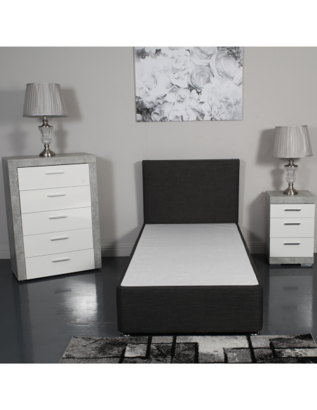 Designer 3FT Dream World Divan Base - Linen Charcoal