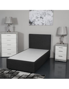 Designer 3FT Dream World Divan Base - Linen Charcoal