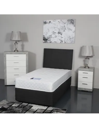 Designer 3FT Dream World Divan Base - Linen Charcoal