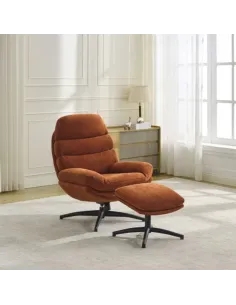 Howell Leisure Chair with Footstool - Rust