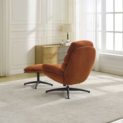 Howell Leisure Chair with Footstool - Rust