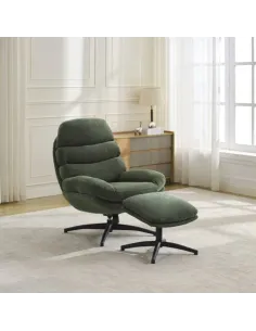 Howell Leisure Chair with Footstool - Winter Moss