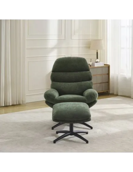 Howell Leisure Chair with Footstool - Winter Moss