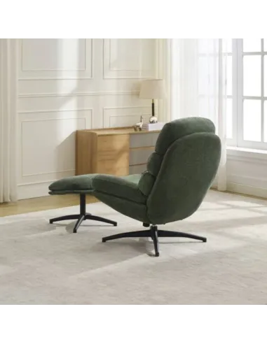 Howell Leisure Chair with Footstool - Winter Moss