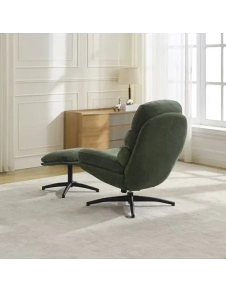 Howell Leisure Chair with Footstool - Winter Moss