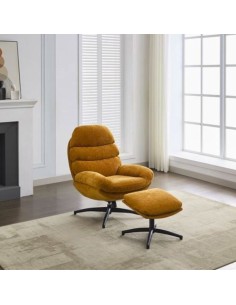 Howell Leisure Chair with Footstool - Gold