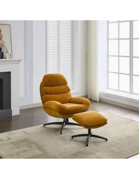 Howell Leisure Chair with Footstool - Gold