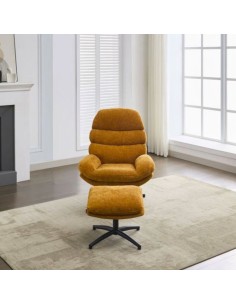Howell Leisure Chair with Footstool - Gold 2
