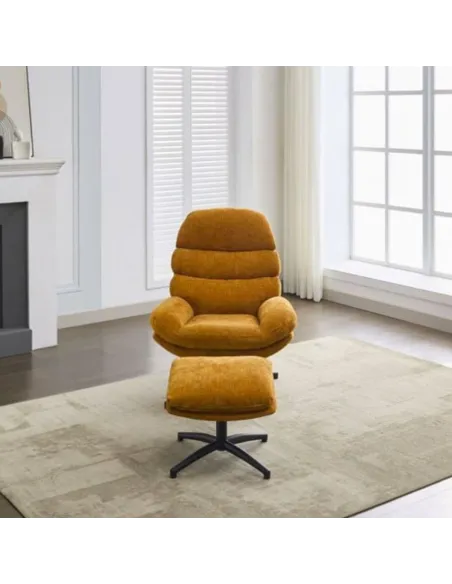 Howell Leisure Chair with Footstool - Gold