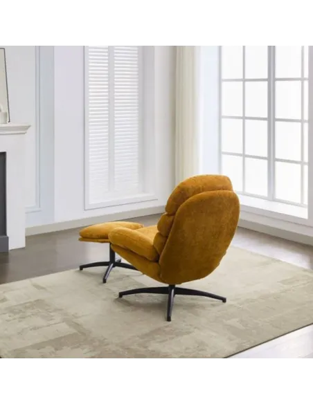 Howell Leisure Chair with Footstool - Gold
