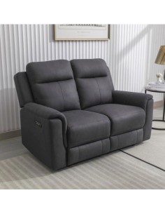 Raivis 2 Seater Power Recliner Sofa - Gunmetal 2