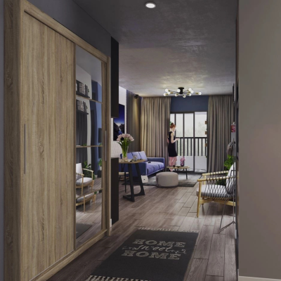 Berkshire 140cm Sliding Door Wardrobe - Sonoma Oak