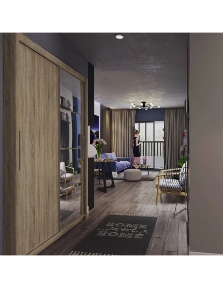 Berkshire 140 Sliding Door Wardrobe - Sonoma Oak