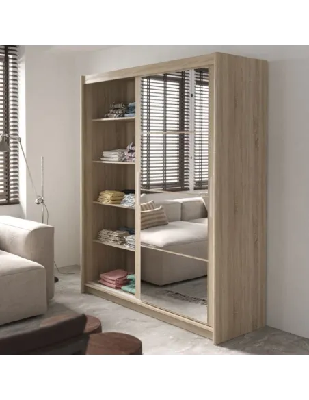 Berkshire 180cm Sliding Door Wardrobe - Sonoma Oak