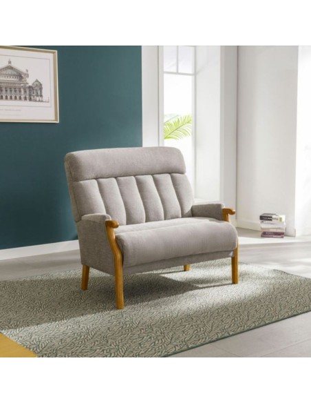 Edilmar 2 Seater Static Sofa - Silvery Grey