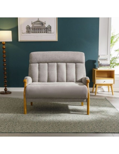 Edilmar 2 Seater Static Sofa - Silvery Grey