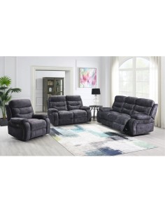 Alphons 3 Seater Recliner Sofa - Dark Grey 2