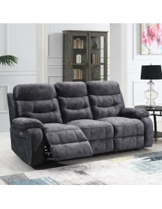 Alphons 3 Seater Recliner Sofa - Dark Grey
